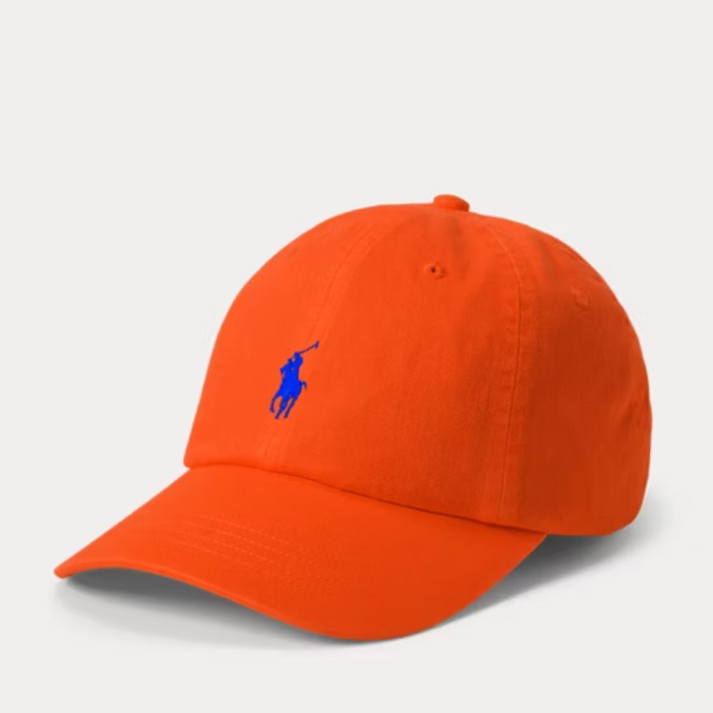 Ralph Lauren  The Iconic Cotton Chino Ball Cap-orange cap